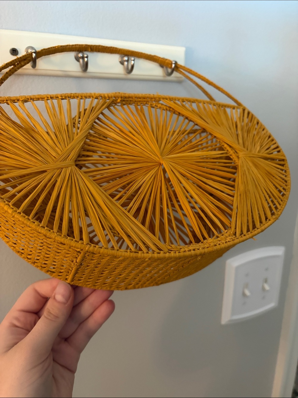 a new day Round Woven Mini Bag in Mustard Yellow - Picture 2 of 4